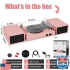 Vinyl Record Player With External Speakers  Vintage 3-speed Turntable With Du