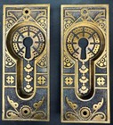 Mallory Wheeler Victorian Eastlake Pocket Door Sliding Door Pulls   Locks 1880   s