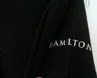 Black Hamilton Play Logo Hoodie Large 60  Cotton 40  Polyester Thater Broadway