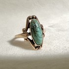 Antique Art Nouveau Rose Gold   Turquoise Ring