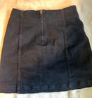 Women s Black Denim Mini Skirt Size 00 High Rise Stretch Jean Skirt