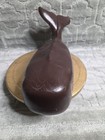 Vintage Avon Plastic Whale Organizer Jewelry Trinket Box Brown 16 In  Nice 