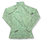 Nike Pro Dri-fit Womens M Hyperwarm 1 2 Zip Light Pullover Green Leopard Print