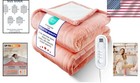 Electric Heated Blanket Full Size Ultra Soft Flannel Sherpa Warmth 8 Temps