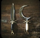 Ubr Custom Handmade D2 Tool Steel Crescent Moon And Athame Boline Dagger Knife 