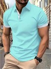 Men s Short Sleeve Color Polo Shirt Casual Summer Wear T-shirt Beach Tee Gift