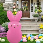 Peeps 48  Inflatable Easter Bunny Pick Color Blue pink yellow purple rainbow New