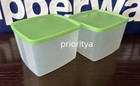 Tupperware Freezer It Square Rounds 800ml Container Set Of 2 Sheer Green New