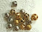 15 Vintage 1pc Brass   Silver White Metal Ball Buttons   Just Over 3 8  To 7 16 