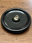 Vintage Czech Blue   Purple Lustered Patterned Black Glass Button - 1-5 8   z46 