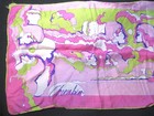Ron Chereskin Psychedelic Face Cloud Pink Lime 1970s Oblong Scarf Silk