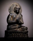 40  Old Chinese Bluestone Stone Carved Gandhara Art Buddha Statue