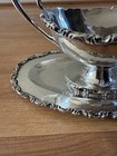Sterling Silver Gravy Boat W Attached Underplate   Taxco Mexico Eagle 7  652 Gr 