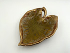 Org California Mcm Art Pottery Leaf Ashtray Trinket Dish 867  Gold  Green  Brown