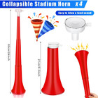 4 Pieces Collapsible Stadium Horn 24 Inch Vuvuzela Plastic Trumpet Horn Blow Hor