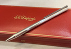 Nos S t  Dupont Ballpoint Pen Twist Silver Plated France  bfp435 