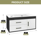 37  Wall Mounted Bathroom Vanity W  Floating Sink Storage Cabinet Drawers Combo