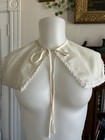 Vintage Lace Collar Set 3pc Embroidered Detachable Peter Pan Collar Red Pink Bow