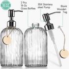 2pack 18 Oz Glass Soap Dispenser With Rust Proof Stainless Steel Pump  Refill   