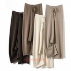 Women s Winter Cashmere Wool Wide Leg Pants High Waist Loose Knitted Long Pants
