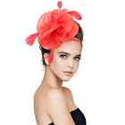 Women Fascinator Hat Headband Flower Feather Mesh Hair Clip Cocktail Tea Party