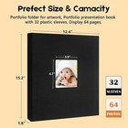 Aevdor 11x14 Photo Album Holds 64 Photos  64 Pockets  64 Black 