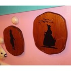 Vintage Pair Of Colonial Man And Women Wood Wall Hangings Plaque Country Decor