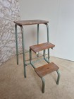Vintage Mid Century Folding Pantry Step Stool Display Stand
