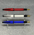 Cross Solo Fountain Pen  F-nib  Box  Manual  Ink  red  White  Blue  W  Black Pvd