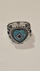 Carolyn Pollack Heart Shaped Turquoise Inlay 925 Silver Ring Size 8 Beautiful   