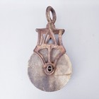 Antique Vintage Cast Iron And Wood Ornate Barn Rope Pulley Rustic Primitive s