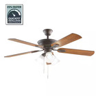 Glendale Iii 52 In  Led Indoor Oil Rubbed Bronze Ceiling Fan With Light And Pull