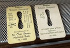 Vintage Sewing Amazing Card Scissors Sharpener -  Advertising Michigan Banks