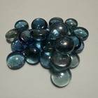 Ice Blue Translucent Glass Gems Pebbles     Vase Fill   Mosaic     4oz  27 Pcs 