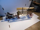 Vintage Arcade Cast Iron Fire Ladder Wagon With3 Horse Hitch Has Been Repaired