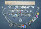 Vintage 1960 s-1990 s Beta Sigma Phi Bracelets necklace With 85  Charms H993