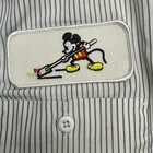 Mickey Mouse Workwear Shirt Mens Size L Striped Custodial Disney Parks Uniform