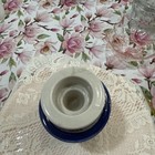 Vtg Porcelain Colonial Candle Holder Cape Cod Cobalt Blue Burgandy With Sticker