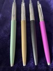 Four Vintage Parker Jotter Ballpoint Pens Rounded Push Caps  - France