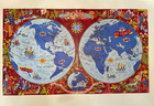 World Map Air France Airlines 1950 Lucien Boucher Original Pictorial Map