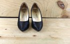 St John Shoes Womens 9 B Black Satin Sequin Heels Pumps Italy Vintage