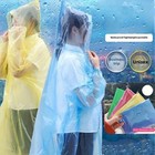 5pack Of Disposable Adult Emergency Waterproof Rain Poncho Hiking Coat Hooded