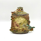 Decorative Birds   Flowers Enamel Crystal Picture Frame  3 in Photo