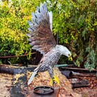 Metal Bald Eagle Garden Sculpture     Large Outdoor Yard Decor  Patriotic American