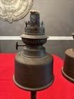 Pair Of Antique Kosmos Brenner Petroleum Lamps Brass Base Oil Tank Europe Rare