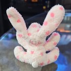 Russ Berrie Pink   White Bunny Rabbit Mini Plush 27505 2003 Vintage Rare