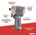 Aircat Pneumatic Tools 1076-xl Nitrocat Composite Compact Impact Wrench 750ft-lb