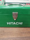 Qq7- Green Metal Vintage Hitachi Tool Box For Vintage Power Tool 16 X 8 X 7