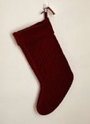 Pottery Barn Red Velvet Channel Quilted Christmas Stocking Medium New No Mono
