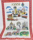 Vtg Assisi Tapestry Tea Towel Prodotto Italia 100  Puro Cotone Souvenir Italy